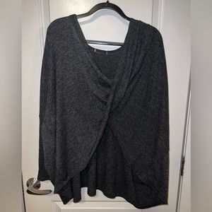 Grey twist front light sweater